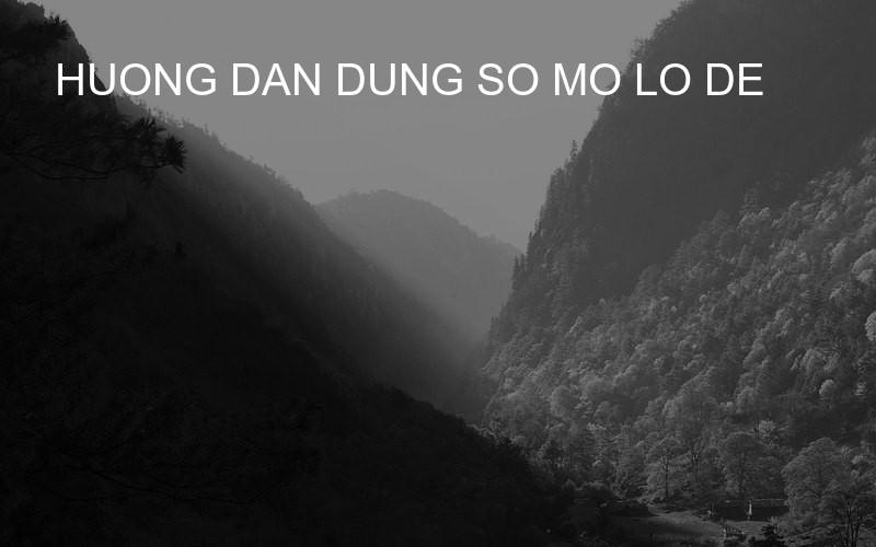 huong dan dung so mo lo de