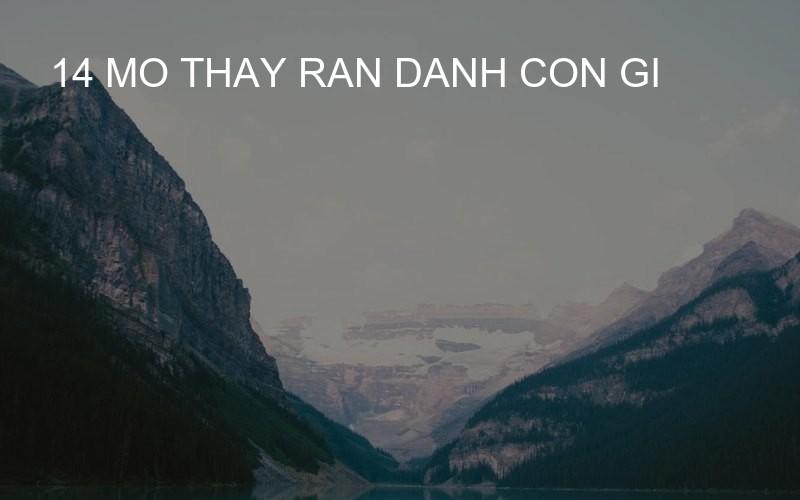 14 mo thay ran danh con gi